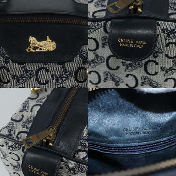 CELINE C Sulky Hand Bag Canvas Navy - Picture 11 of 12